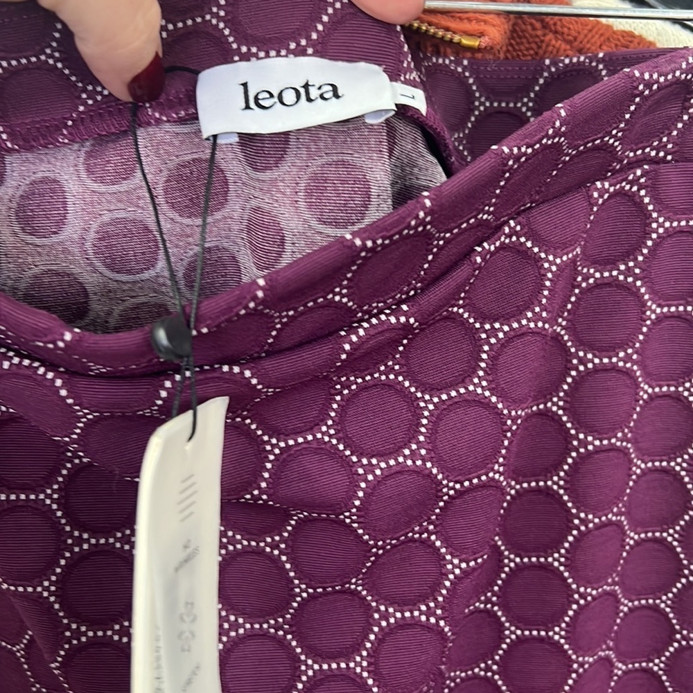 Nwt Leota Stitch Fix Exclusive Aubergine Jacquard Pencil Skirt Size L — image 3 of 4
